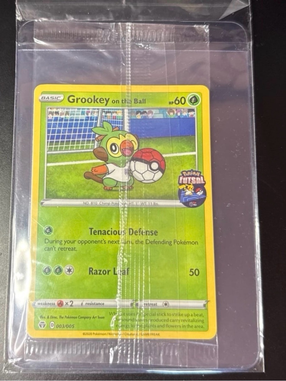 Futsal Promo card sealed soccer football stamped 3/5 Grookey on the ball 2020